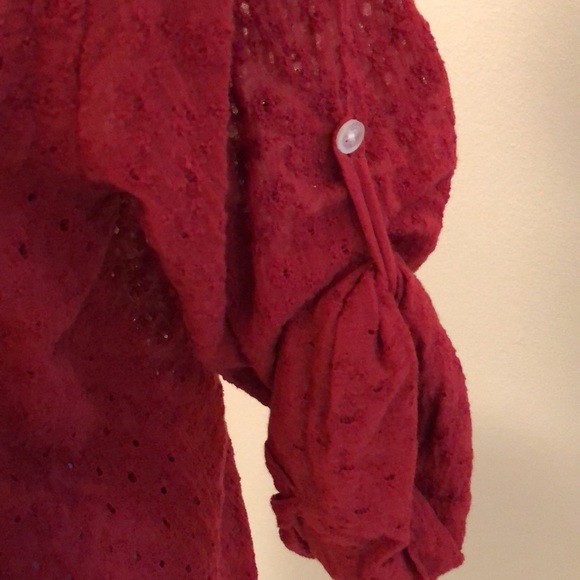 ❤️ Lauren Classic high neck, roll button up sleeves cotton embroidered pin hole - Picture 6 of 12